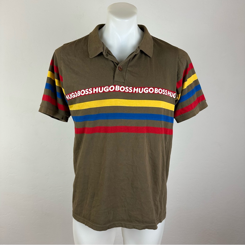 Hugo Boss Logo Striped Polo Shirt